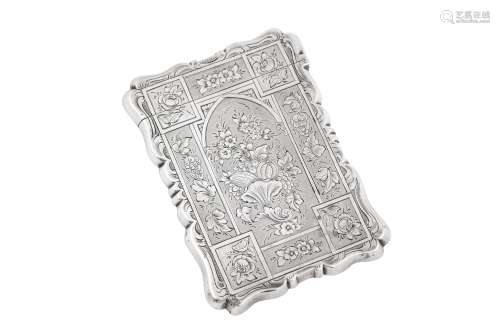 A Victorian sterling silver card case, Birmingham 1860 by Al...