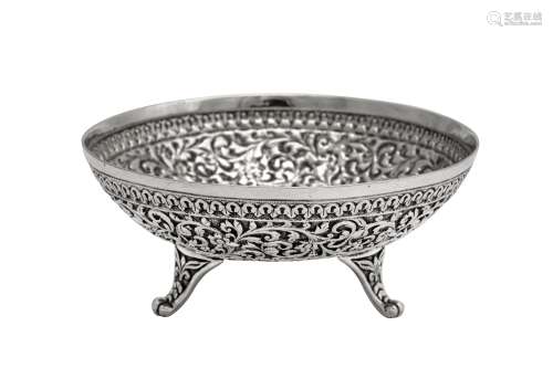 A late 19th century Anglo – Indian silver nuts dish, Cutch, ...