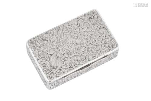 An early Victorian sterling silver snuff box, London 1837 by...