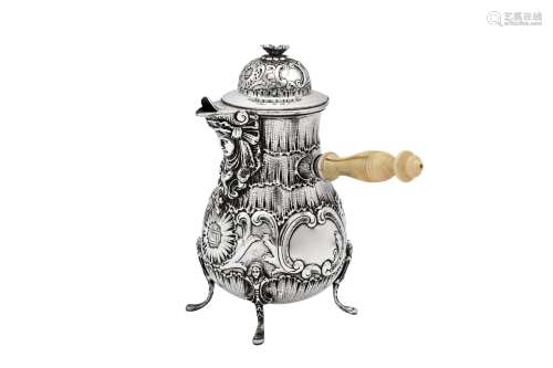 A late 19th century German silver coffee pot, Hanau circa 18...