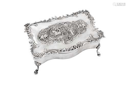 An Edwardian sterling silver jewellery casket, London 1903 b...