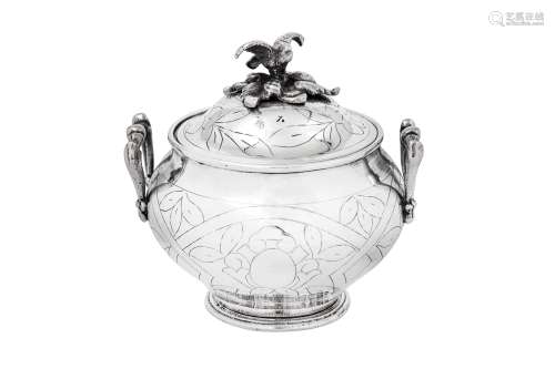 A rare late 19th century Egyptian silver covered sugar bowl ...