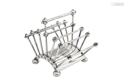 A Victorian silver plated (EPNS) folding toast rack, Birming...