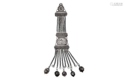 A late 19th century Armenian silver and niello chatelaine, V...