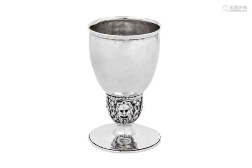 A George V ‘Arts and Crafts’ sterling silver goblet, London ...