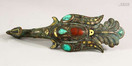 A RARE EARLY PHOENIX ENAMELLED AND GILDED BELT BUCKLE, 18cm ...