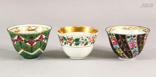 THREE 18TH/19TH CENTURY FRENCH ZARA CUPS FOR THE OTTOMAN MAR...