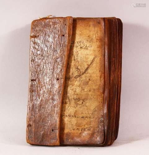 A RARE EARLY INDIAN OR ISLAMIC ANIMAL SKIN SCRIPT BOOK - MAN...