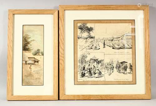 H.J. JOHNSON RI; AN INK SKETCH MONTAGE with depictions of Ja...