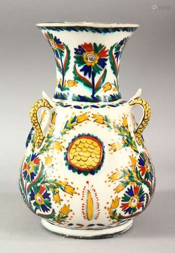 A TURKISH OTTOMAN KUTAHYA POTTERY MOSQUE LAMP - with triple ...