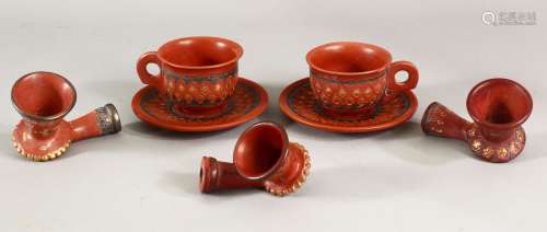 A MIXED LOT OF TURKISH TOPHANE POTTERY - comprising 2 x cup ...