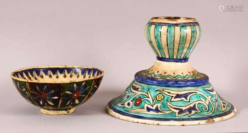 A 19TH CENTURY TURKISH KUTAHIYA BOWL, together with a simila...