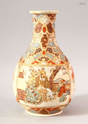 A JAPANESE MEIJI PERIOD SATSUMA VASE - decorated with panels...