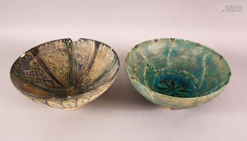 TWO 12TH/13TH CENTURY PERSIAN SELJUK POTTERY BOWLS, both 20c...