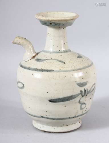 À SMALL CHINESE POTTERY EWER, 14.5cm high.