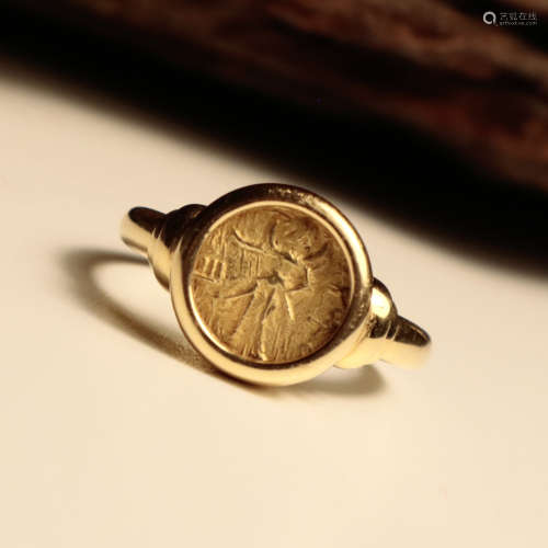 明 古希腊金币戒指