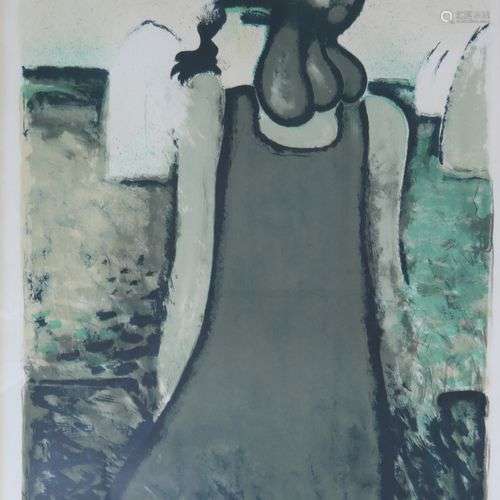 CASSIGNEUL J. (né en 1935), portrait de femme en pied, 65/15...