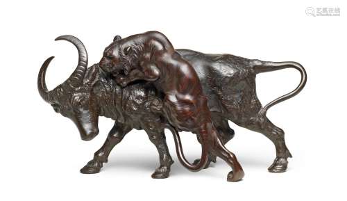 A pair of bronze tigers