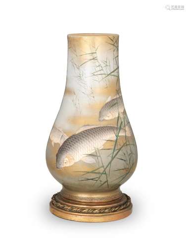 A Satsuma hexagonal tall vase