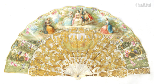 A FINE LATE 18TH CENTURY FRENCH MOTHER OF PEARL AND