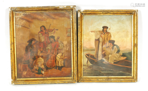 TWO 19TH CENTURY GREEK OILS ON CANVAS depicting Greek