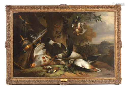 AN 18TH CENTURY STILL LIFE OIL ON CANVAS ATTRIBUTED TO