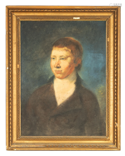 AN 18TH CENTURY PASTEL ON PAPER - PORTRAIT OF A YOUNG