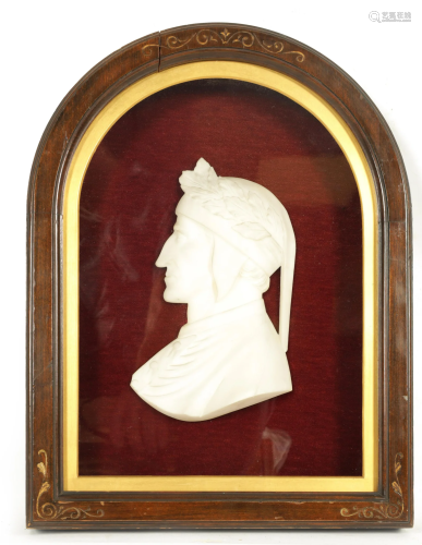 A 19TH CENTURY CARRERA MARBLE PROFILE BUST PORTRAIT OF