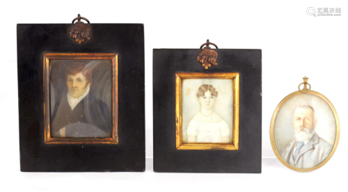 â€ A SELECTION OF THREE 19TH CENTURY MINIATURES ON