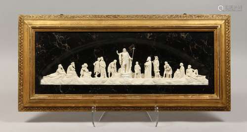 A FINE DANISH PLASTER RELIEF, framed and glazed, see label o...