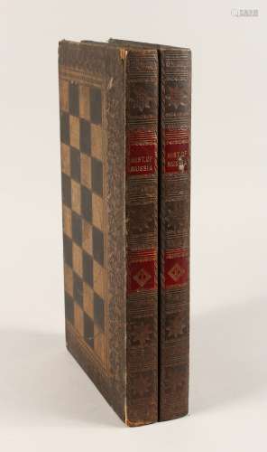 A BACKGAMMON AND CHESS BOARD AS TWO BOOKS, history of Russia...
