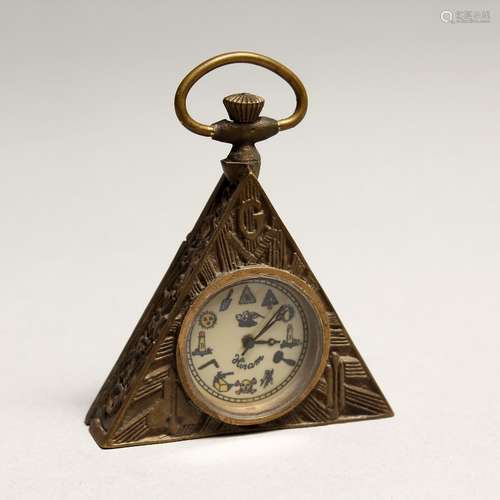 A TRIANGULALR MASONIC PENDANT WATCH