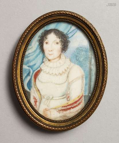 A GOOD OVAL PORTRAIT MINIATURE OF A LADY