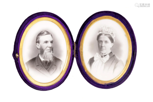 A PAIR OF LATE 19TH CENTURY OPALOTYPE PORTRAIT