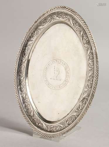 A GEORGE III OVAL TEA POT STAND Provincial maker.