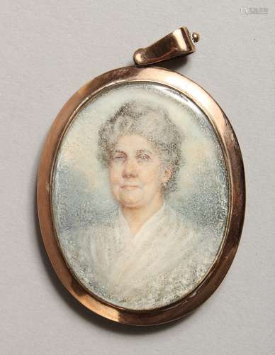 A VICTORIAN TWO SIDED OVAL MINIATURE OF A LADY