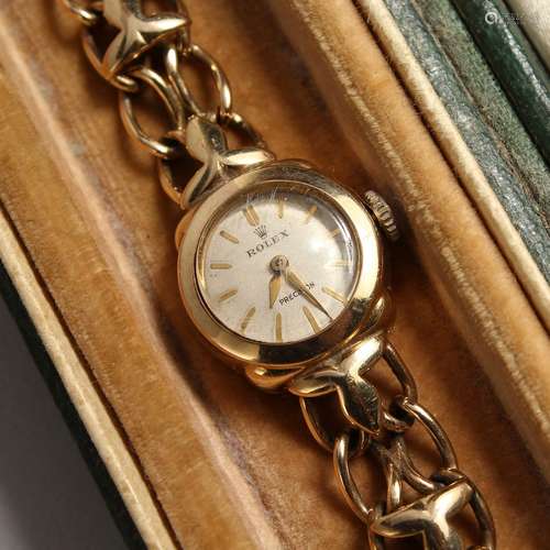 A LADIES 9CT GOLD ROLEX WRIST WATCH in original leather Role...