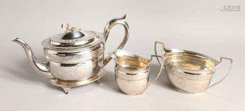 A GOOD SCOTTISH SILVER FOUR PIECE TEA SERVICE, comprising an...