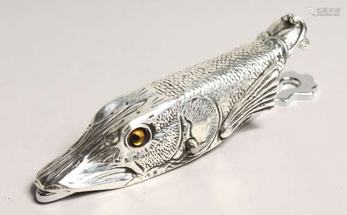 A SILVER PLATED TROUT HEAD PAPER CLIP