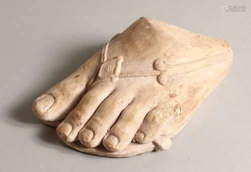 AFTER THE ANTIQUE, A PLASTER ROMAN FOOT 6ins long