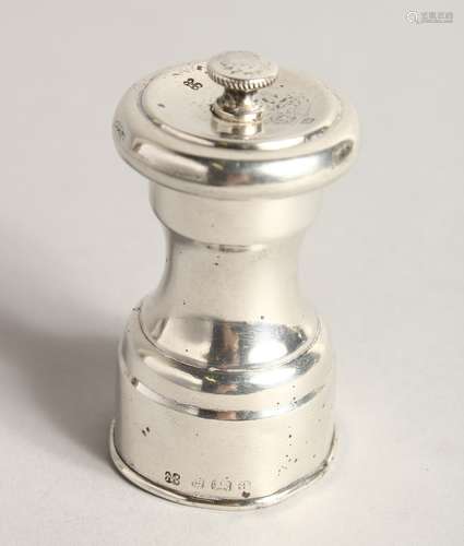 A SILVER BALLISTER SHAPED PEPPER GRINDER, Birmingham 1900, 3...