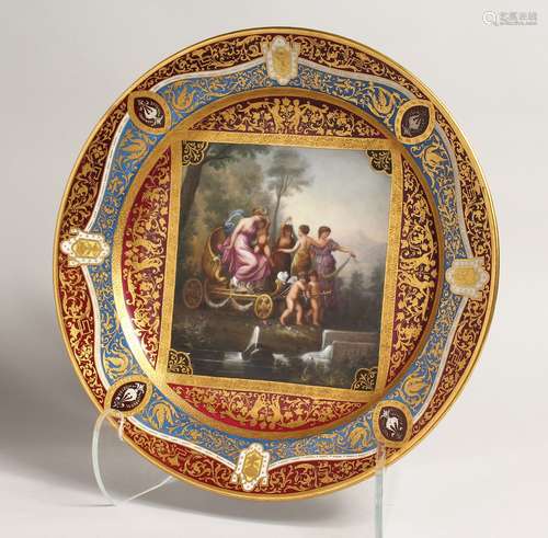 A SUPERB 19TH CENTURY VIENNA CIRCULAR DISH with high quality...