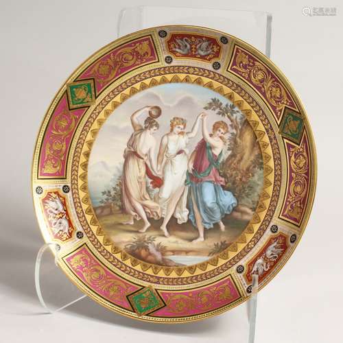 A SUPERB 19TH CENTURY VIENNA CIRCULAR PLATE with high qualit...