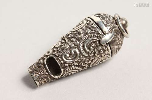 A NOVELTY SILVER WHISTLE VINIAGRETTE