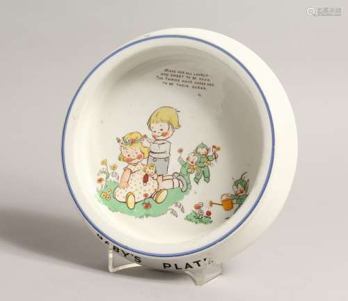 A BABY'S SHELLY, MABEL LUCY ATTWELL FEEDING DISH with rhyme....