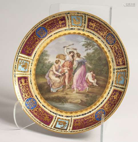 A SUPERB 19TH CENTURY VIENNA CIRCULAR PLATE, with high quali...