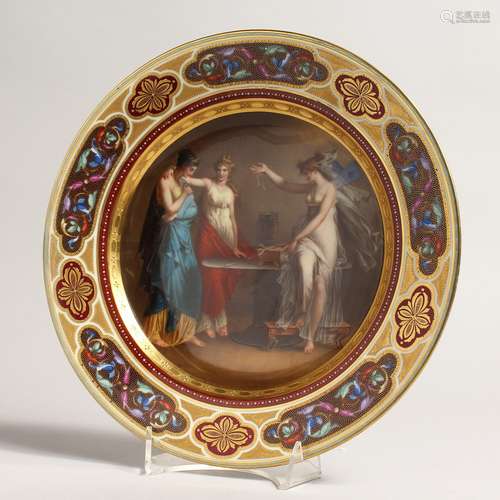 A VERY GOOD 19TH CENTURY VIENNA CIRCULAR PLATE with high qua...