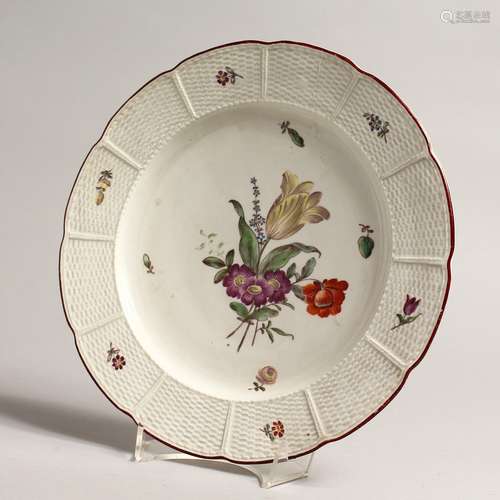 AN 18TH - 19TH CENTURY LUDSWIGBURG LATTICE PLATE white groun...