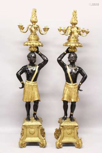 A SUPERB LARGE PAIR OF 19TH CENTURY STANDING NUBILE FIGURE C...