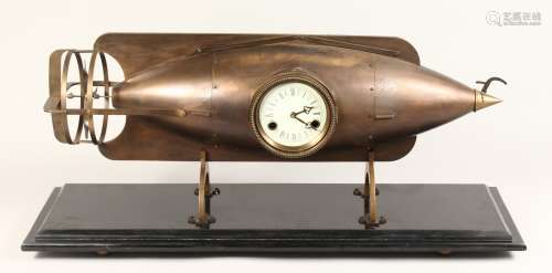 AN UNUSUAL INDUSTRIAL STYLE COMBINATION CLOCK, modelled as a...